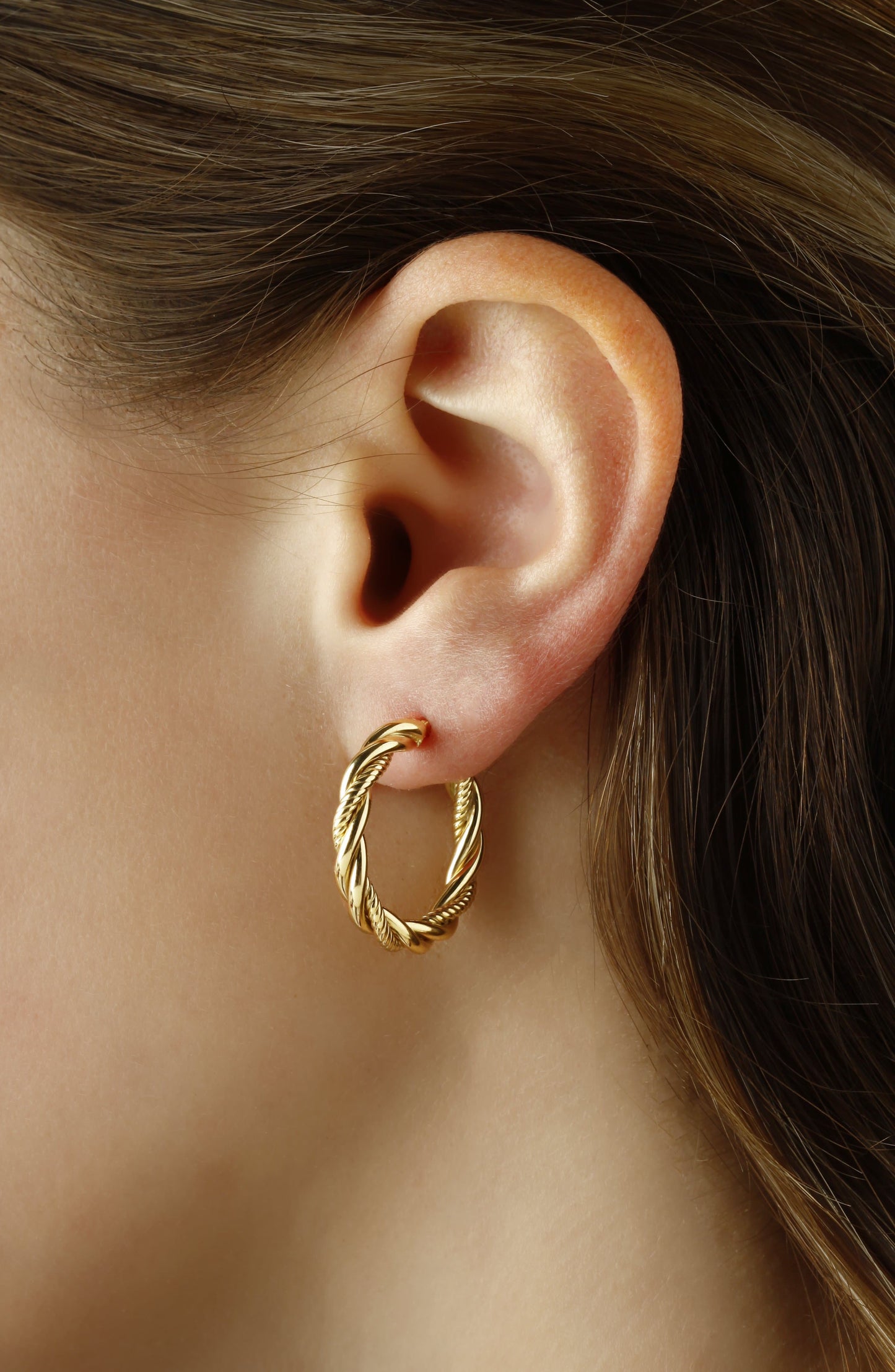 14K Yellow Gold 3-1.5X20mm Twist Tubes Earrings (5169645420588) (10221071499457)