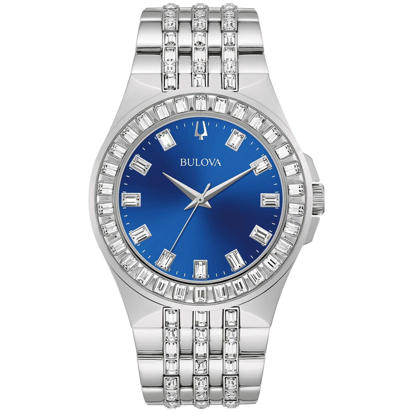 Bulova Dress/Classic Crystal Mens Watch Stainless Steel (8077819576550) (10220886950081)