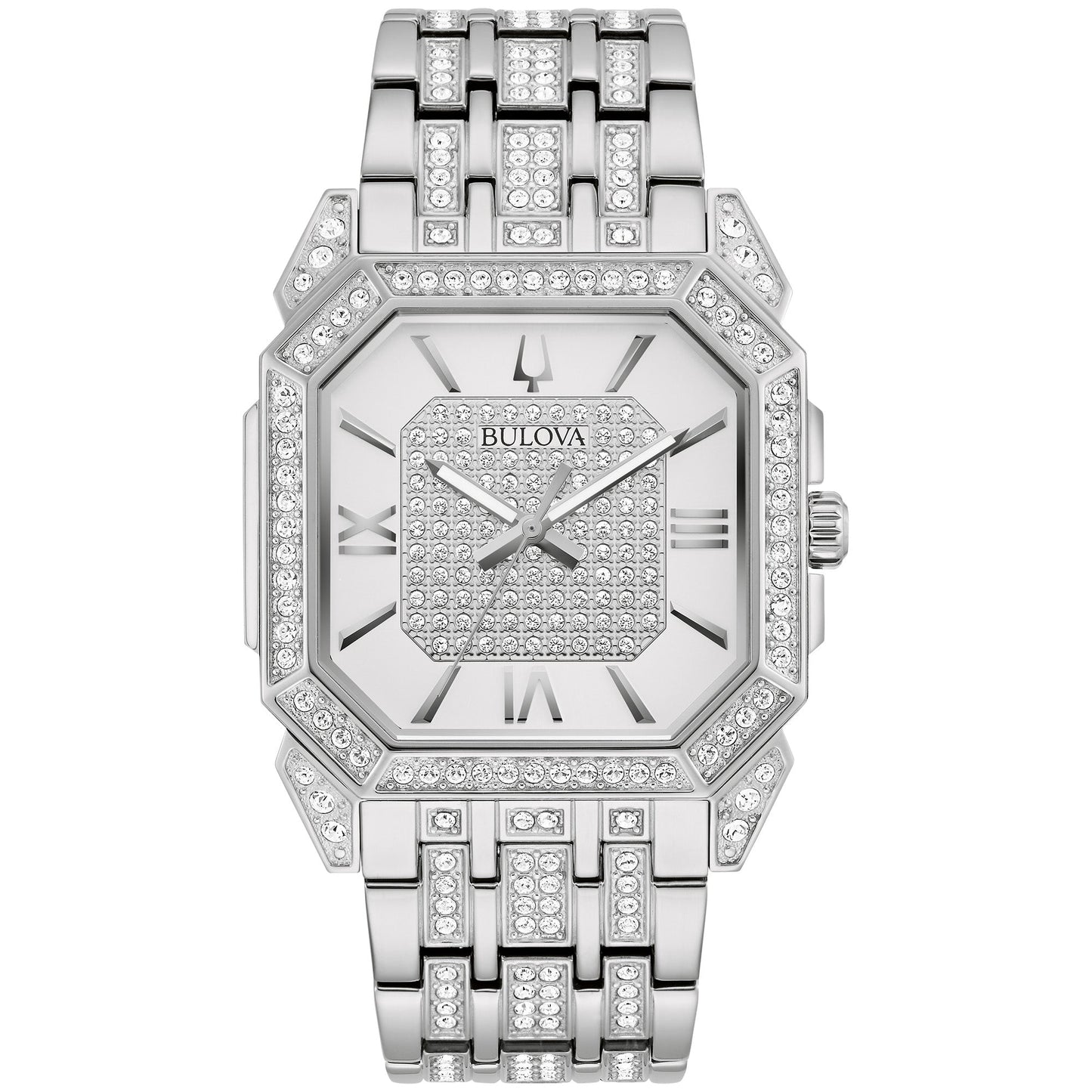 Bulova Dress/Classic Crystal Mens Watch Stainless Steel (8077819805926) (10220886261953)