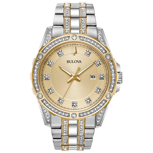 Bulova Dress/Classic Crystal Mens Watch Stainless Steel (8077823279334) (10220874465473)