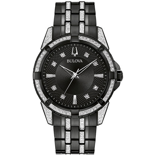 Bulova Dress/Classic Crystal Mens Watch Stainless Steel (8077823377638) (10220873744577)