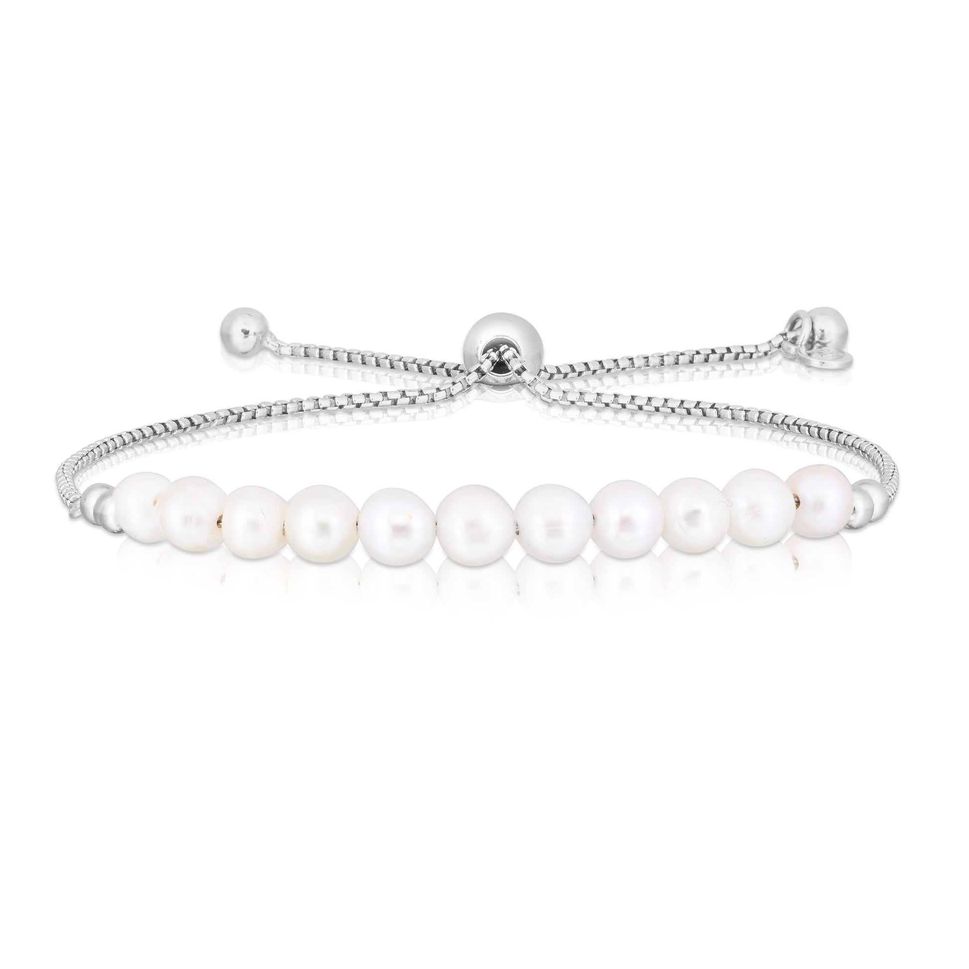 Sterling Silver Pearl Friendship Bracelet (8362051305702) (10220841631937)