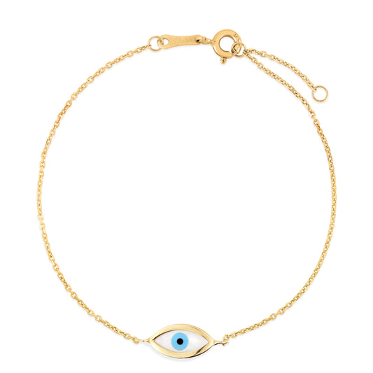 14K MOP Evil Eye Bracelet (8362052190438) (10220840812737)