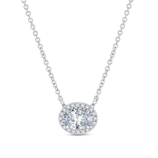 Lab Grown Diamond 1 Carat Halo Pendant (8206881915110) (10220871614657)