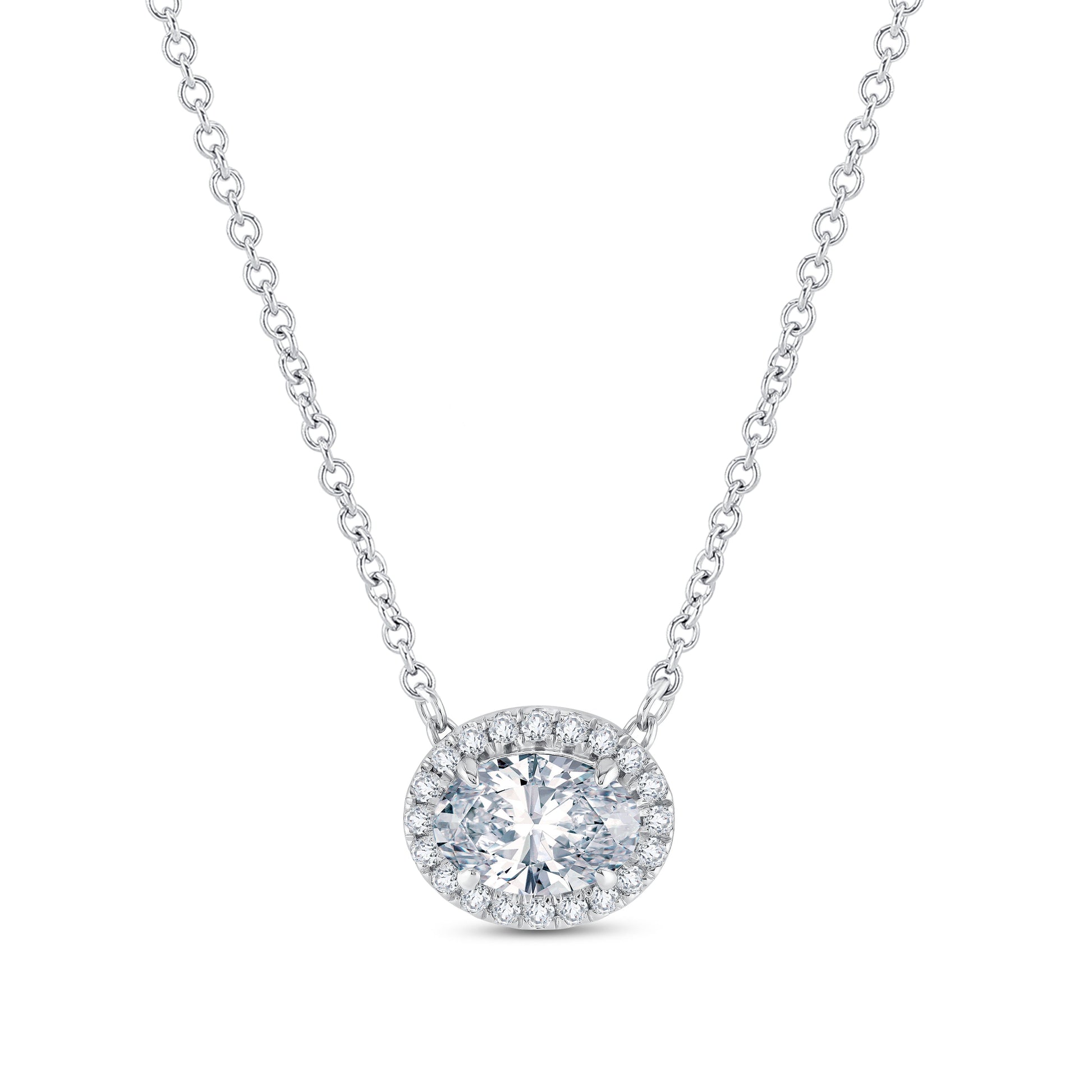 Lab Grown Diamond 1 1/2 Carat Halo Pendant (8207612936422) (10220869976257)