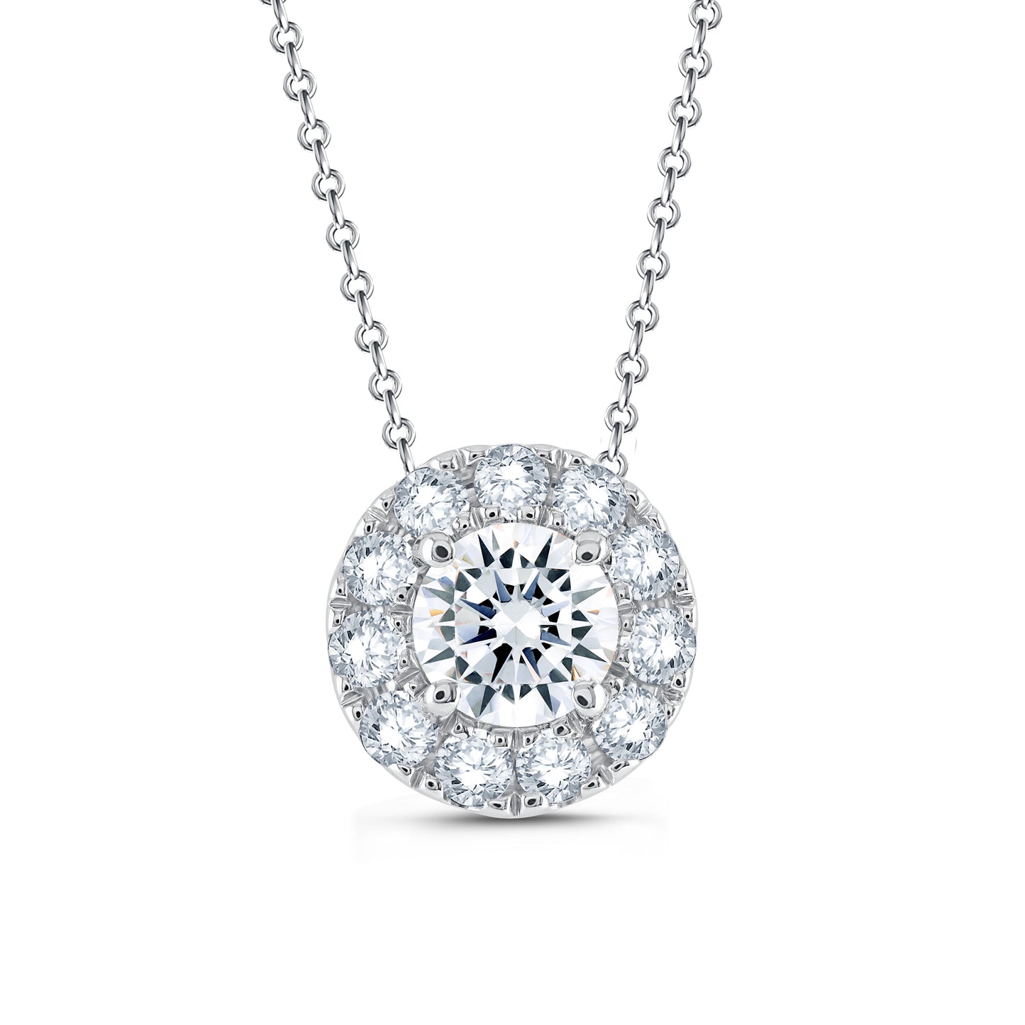 Lab Grown Diamond 1/2 Carat Halo Pendant (8206881947878) (10220871418049)