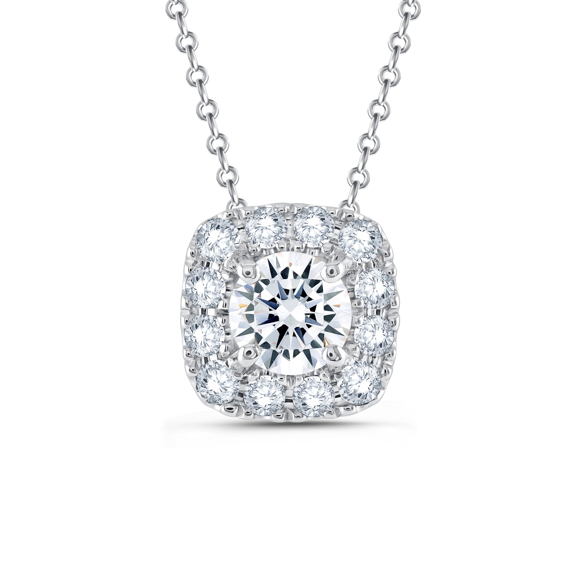 Lab Grown Diamond 1/2 Carat Halo Pendant (8206882013414) (10220871155905)