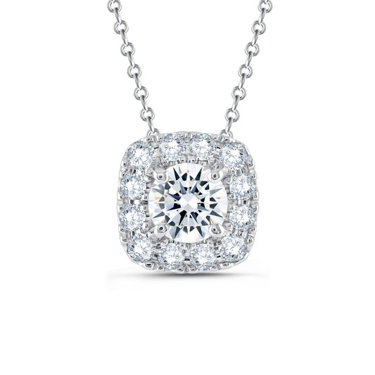 Lab Grown Diamond 1/2 Carat Halo Pendant (8206882013414) (10220871155905)