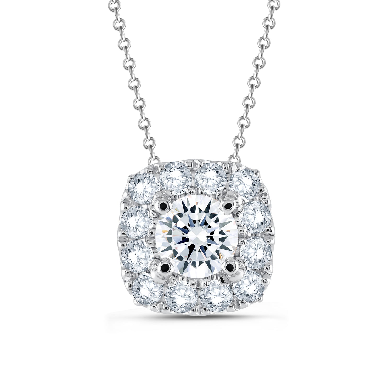 Lab Grown Diamond 3/4 Carat Halo Pendant (8206882078950) (10220870992065)