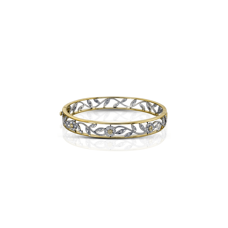 Trellis Flower And Leaf Bangle (10590984437953)