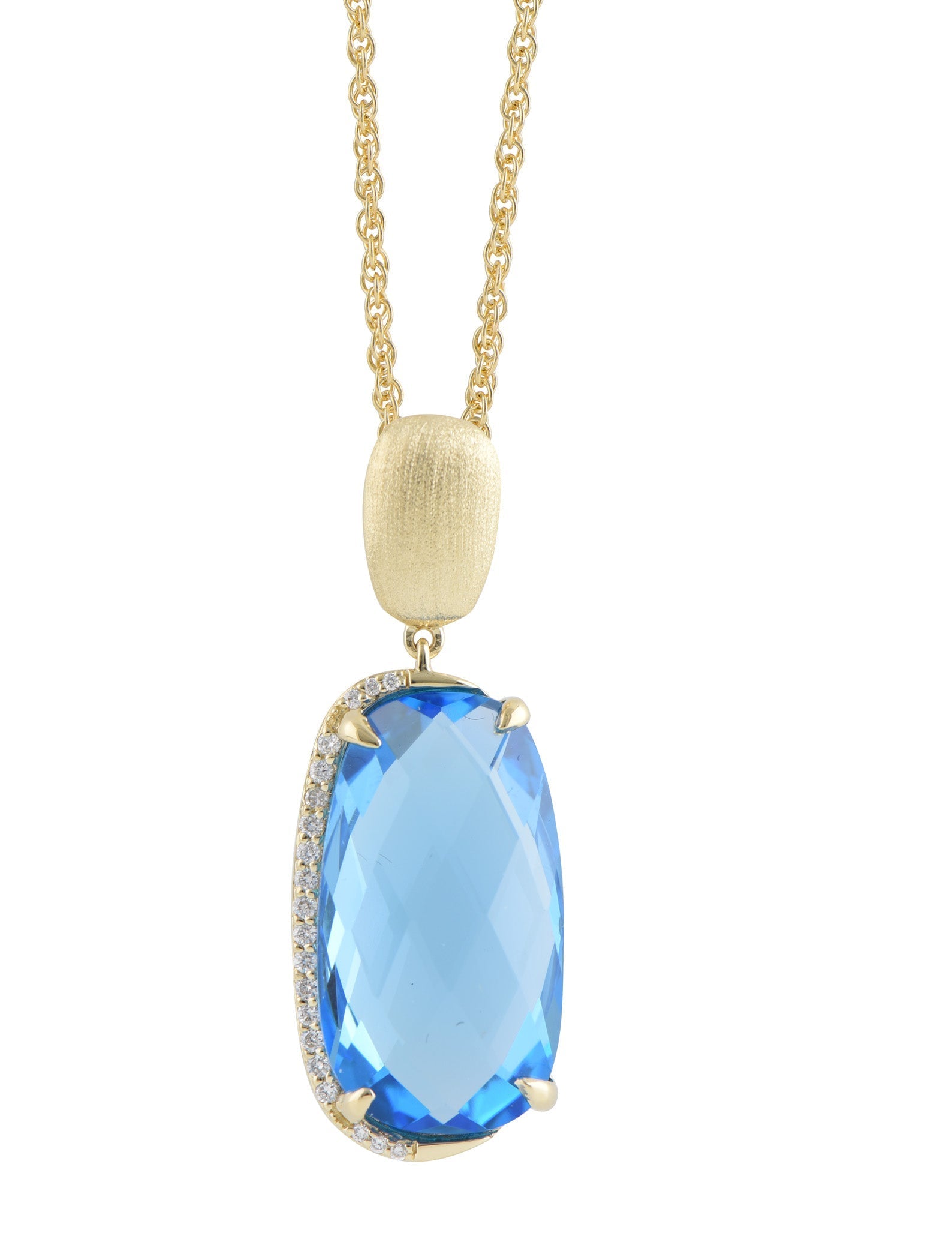 Blue Topaz And Diamond Pendant (8055264215270) (10220902580417)