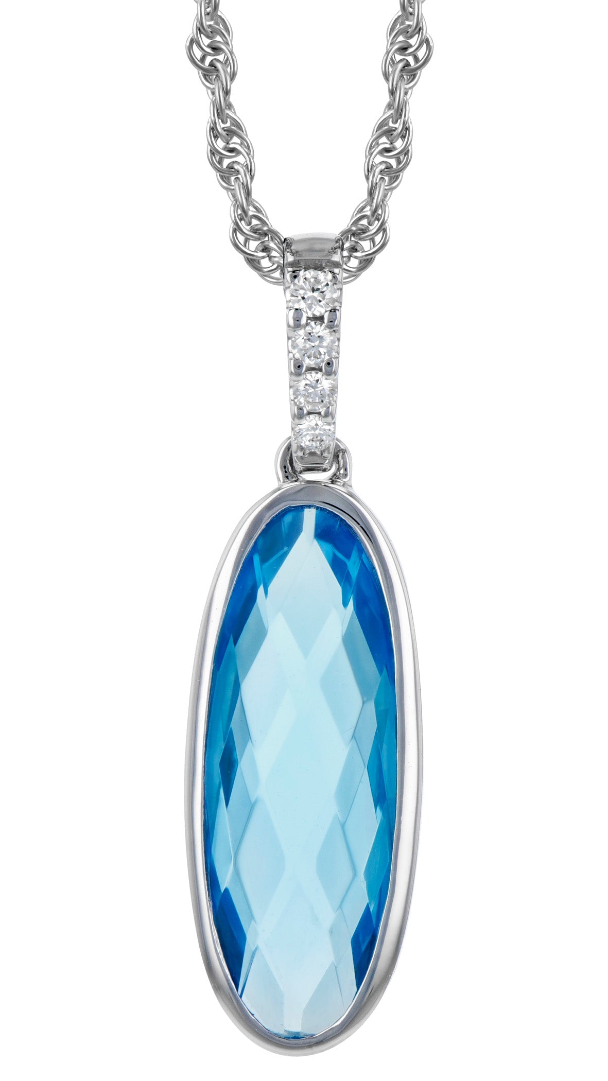 Blue Topaz And Diamond Pendant (8055264674022) (10220899303617)