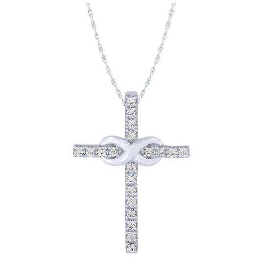 Sterling Silver 1/5Ctw Cross Pendant (6738326585499) (10220946849985)