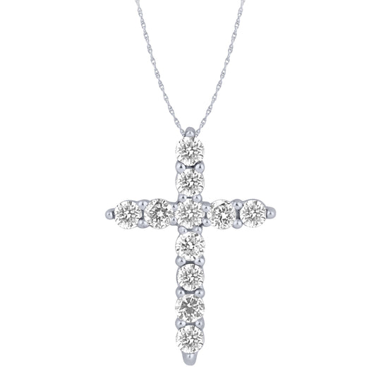 Sterling Silver 1/4Ctw Dia Cross Pendant (6738326683803) (10220946686145)