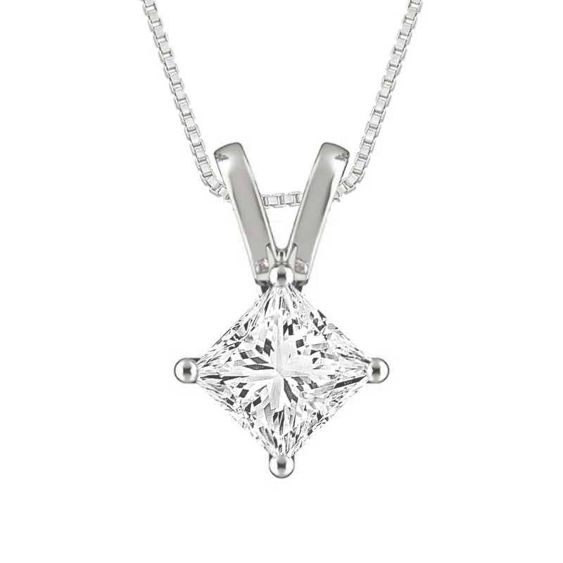 Diamond Solitaire Pendant 0.50 ct tw 14k White Gold (8294423658726) (10220843761857)