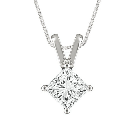 Diamond Solitaire Pendant 0.50 ct tw 14k White Gold (8294423658726) (10220843761857)