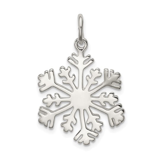 Sterling Silver Snowflake Pendant Necklace (8388990435558) (10220840419521)