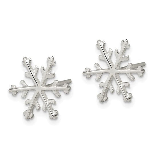 Sterling Silver Snowflake Post Earrings (8388991221990) (10220840321217)