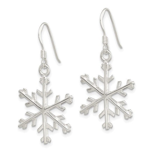 Sterling Silver  Snowflake Dangle Earrings (8388991811814) (10220840124609)