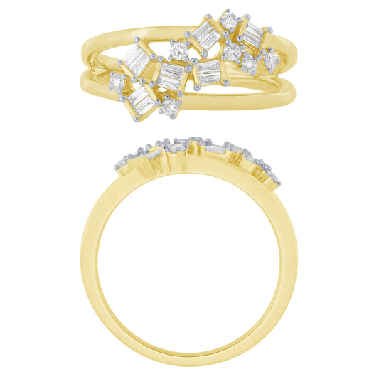 14K Yellow Gold 1/4Ctw Scattered Diamond Ring (6738321473691) (10220953501889)