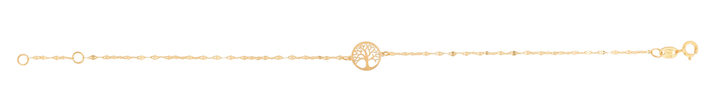 14K Gold Tree of Life on Mirror Chain Bracelet (8210051039462) (10220860965057)