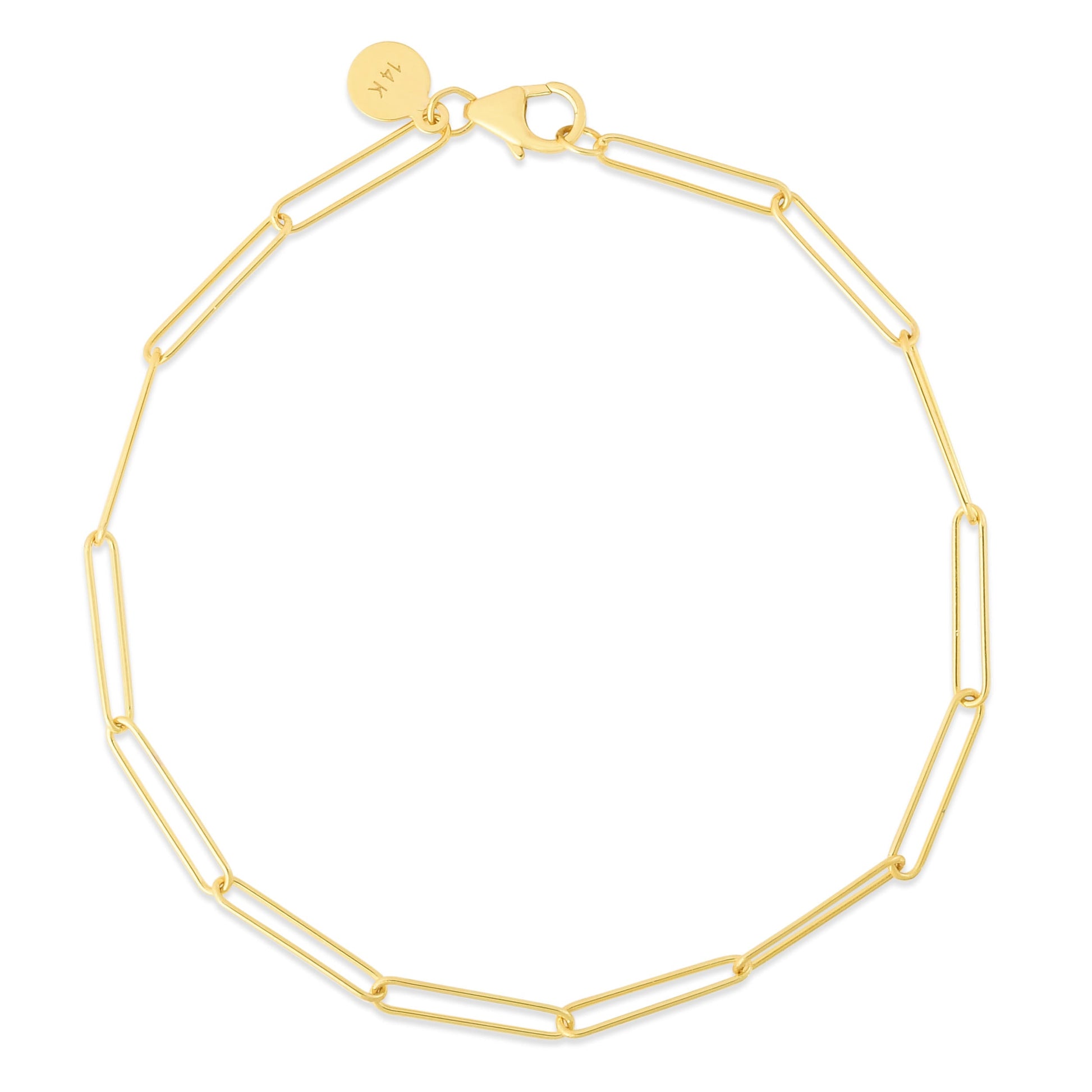 14K Lungo Paperclip Chain Bracelet (8210050908390) (10220861391041)