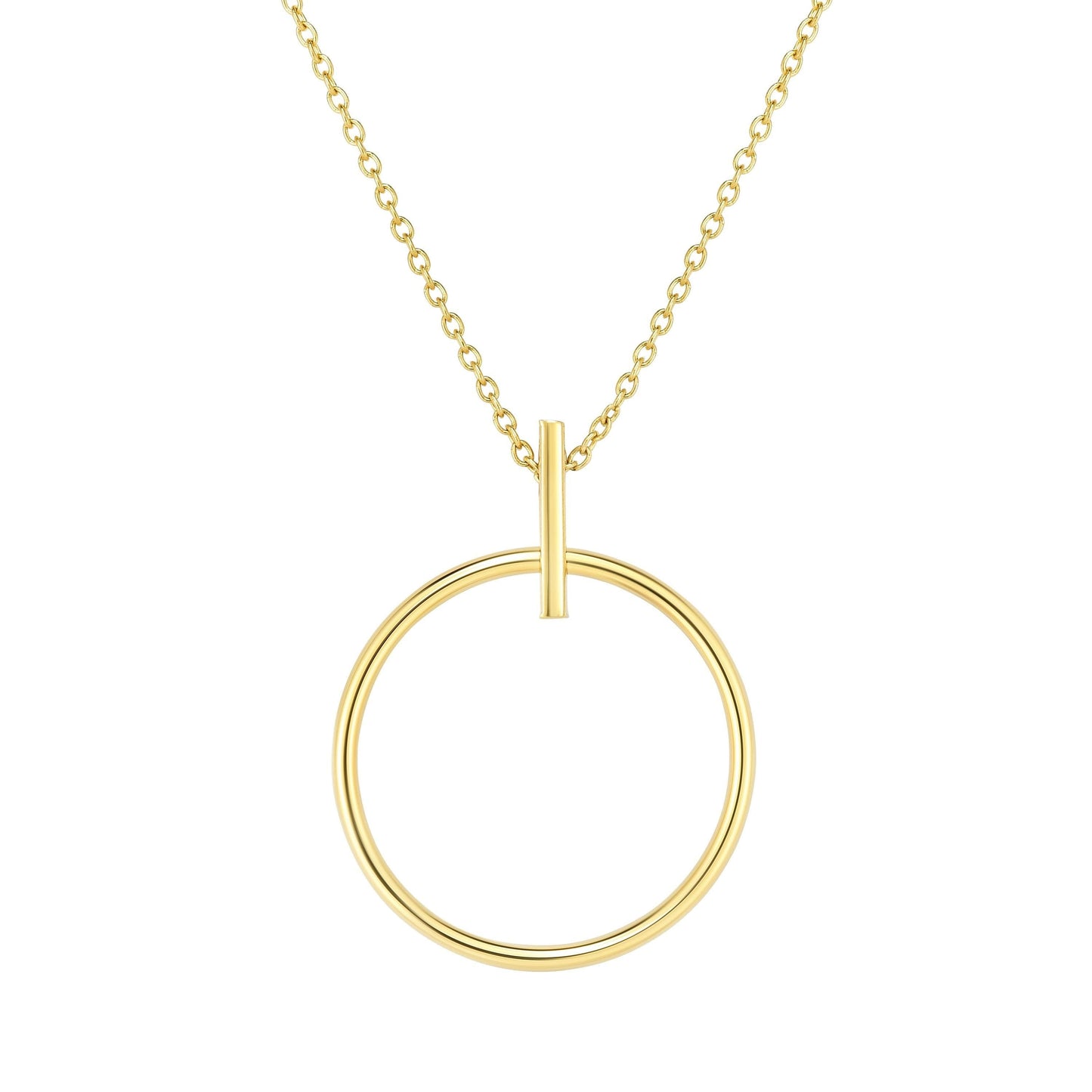 14kt Gold 17 inches Yellow Finish 29x22.6mm Ring of Life Necklace with Lobster Clasp (5691226521755) (10220986663105)