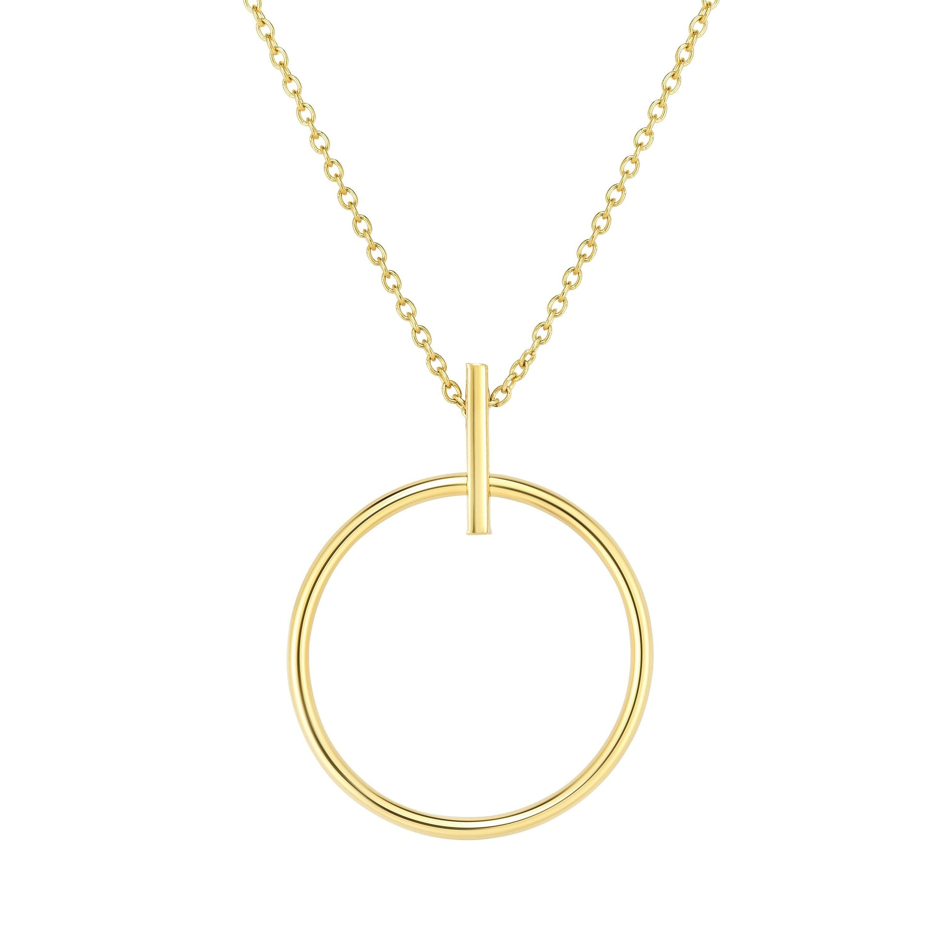 14kt Gold 17 inches Yellow Finish 29x22.6mm Ring of Life Necklace with Lobster Clasp (5691226521755) (10220986663105)