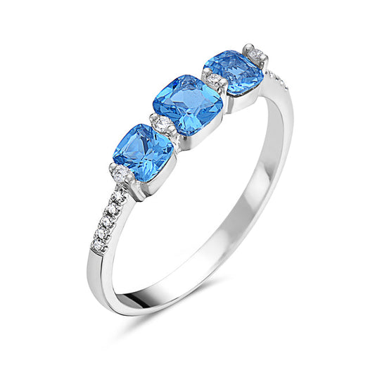 Blue Topaz And Diamond Fashion Ring (8073430368486) (10220888916161)