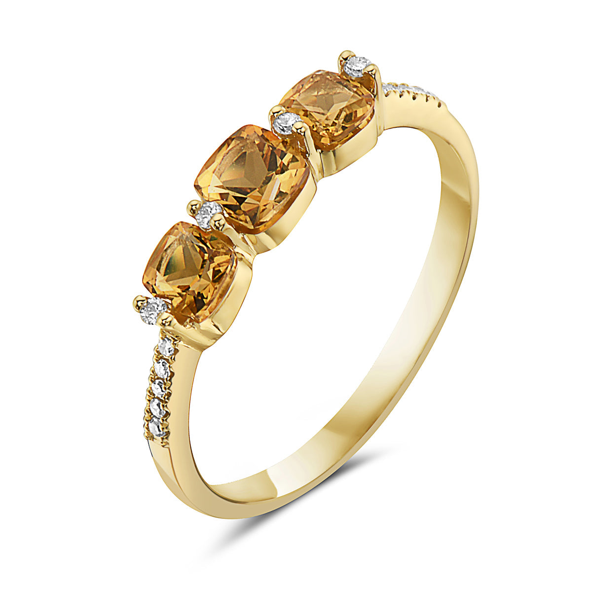 Citrine And Diamond Fashion Ring (8073430171878) (10220889178305)