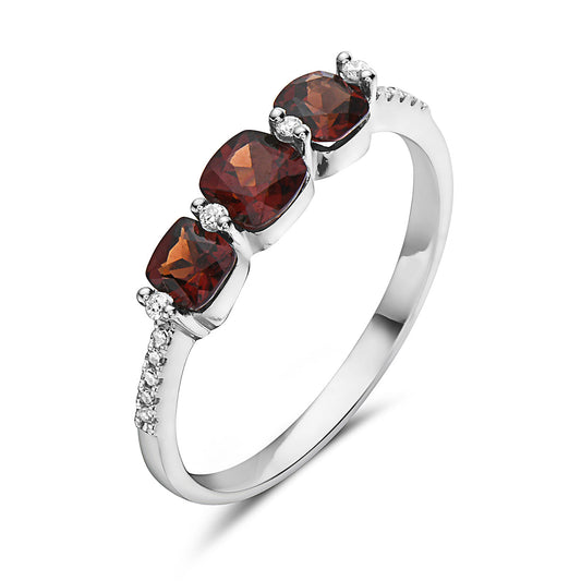 Garnet And Diamond Fashion Ring (8073430466790) (10220888850625)