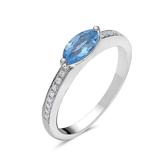 Blue Topaz And Diamond Fashion Band (8073430663398) (10220888490177)