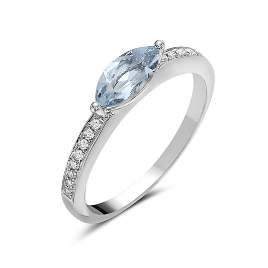 Aquamarine And Diamond Fashion Band (8073430728934) (10220888293569)