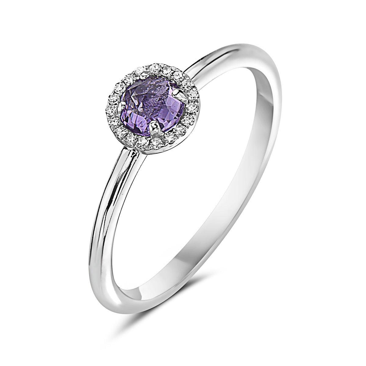 Amethyst And Diamond Halo Ring (8073431089382) (10220887638209)