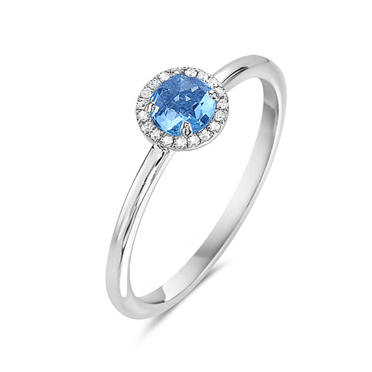 Blue Topaz And Diamond Halo Ring (8073431122150) (10220887539905)