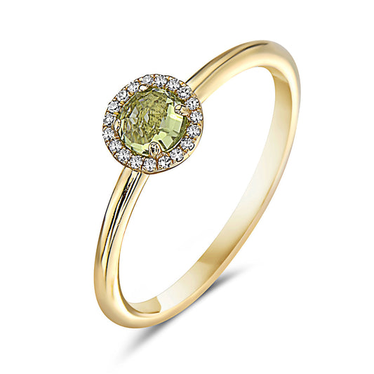 Peridot And Diamond Halo Ring (8073430827238) (10220888228033)