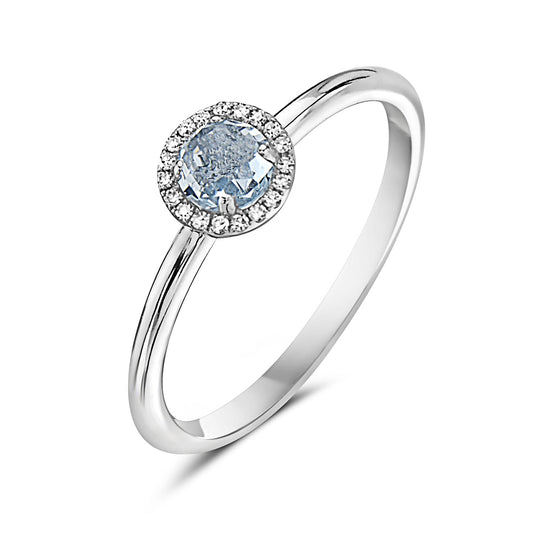 Aquamarine And Diamond Halo Ring (8073431187686) (10220887343297)