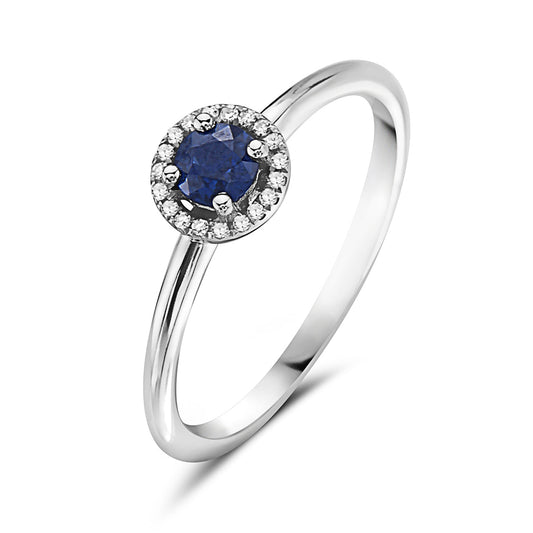 Sapphire And Diamond Halo Ring (8073431253222) (10220887081153)