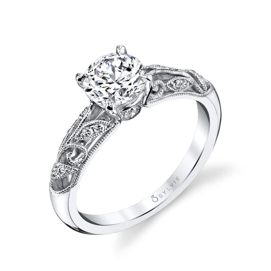 Round Modern Vintage Engagement Ring (10588532539585)