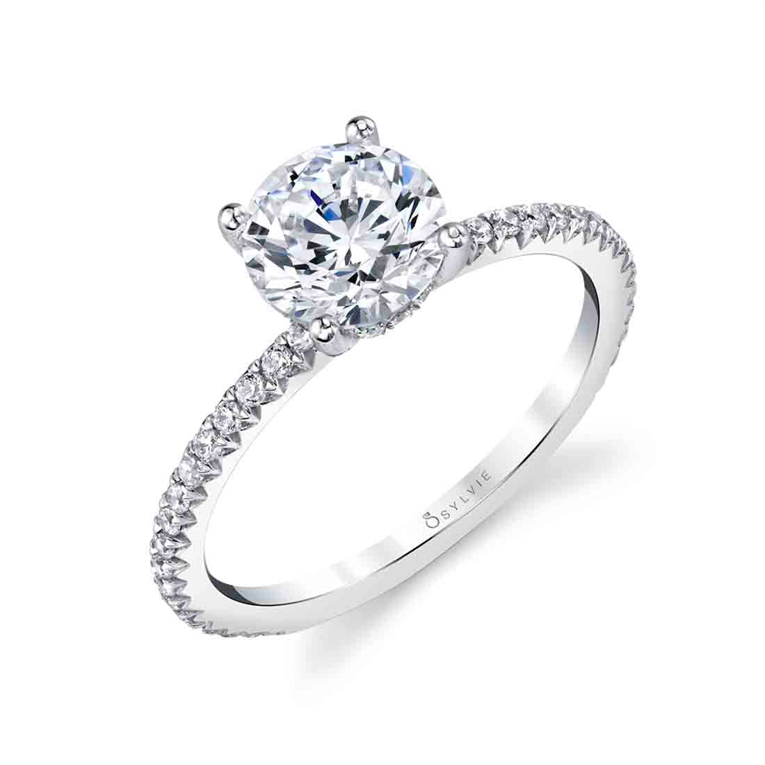 Classic Hidden Halo Engagement Ring (10588533653697)