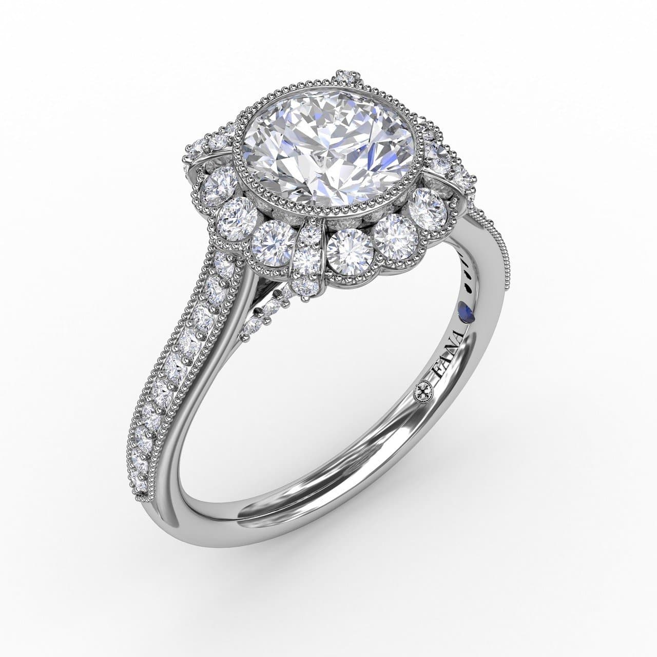 Vintage Scalloped Halo Engagement Ring With Milgrain Details (5552771989659) (10221023396033)