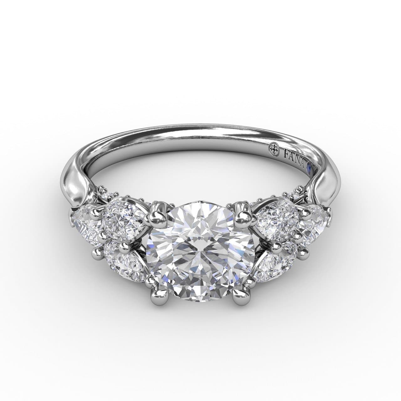 Floral Multi-Stone Engagement Ring With Diamond Leaves (5552772251803) (10221023232193)