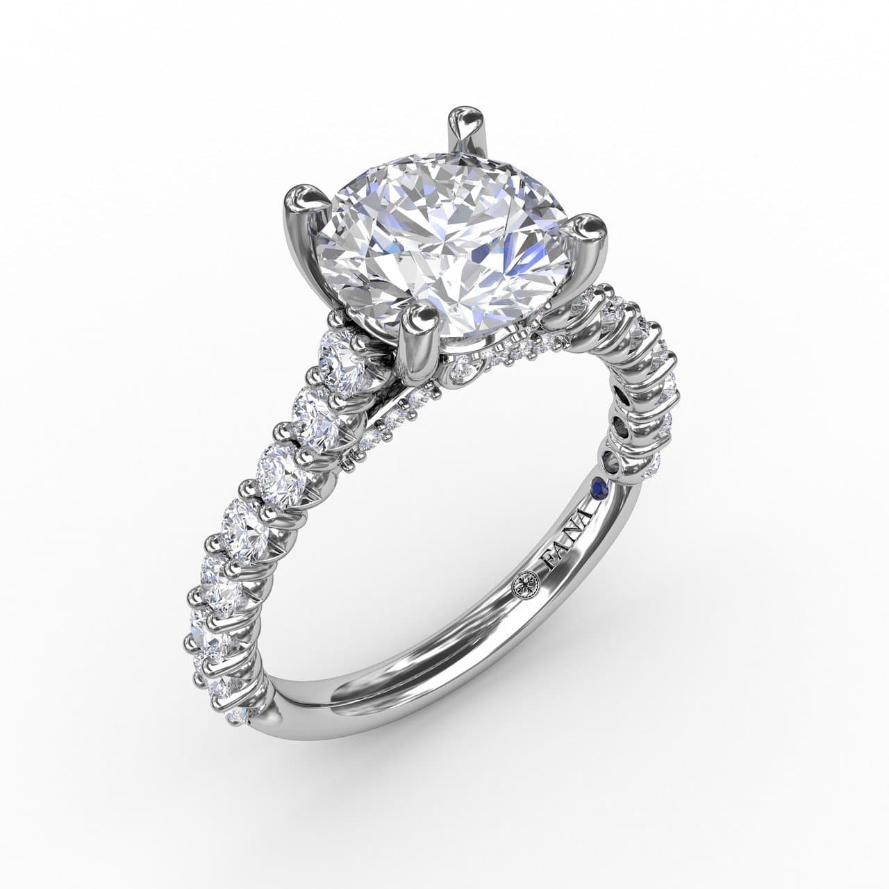 Contemporary Diamond Solitaire Engagement Ring With Hidden Halo (5552772972699) (10221022609601)