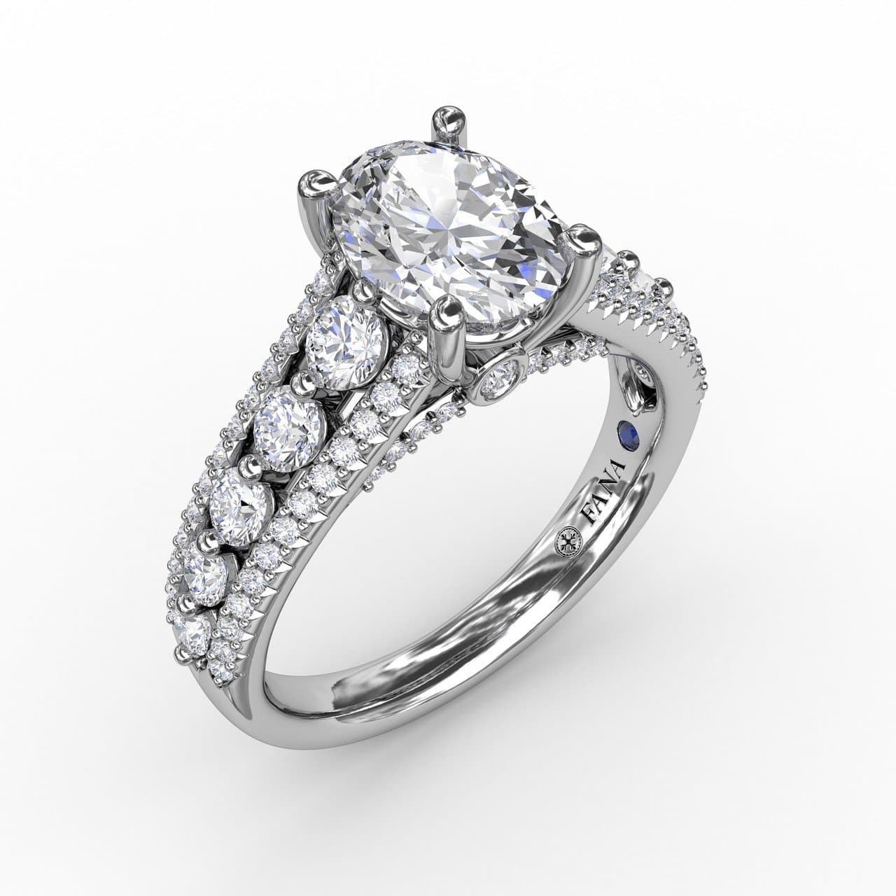 Classic Oval Diamond Solitaire Engagement Ring With Triple-Row Diamond Band (5552774054043) (10221021921473)