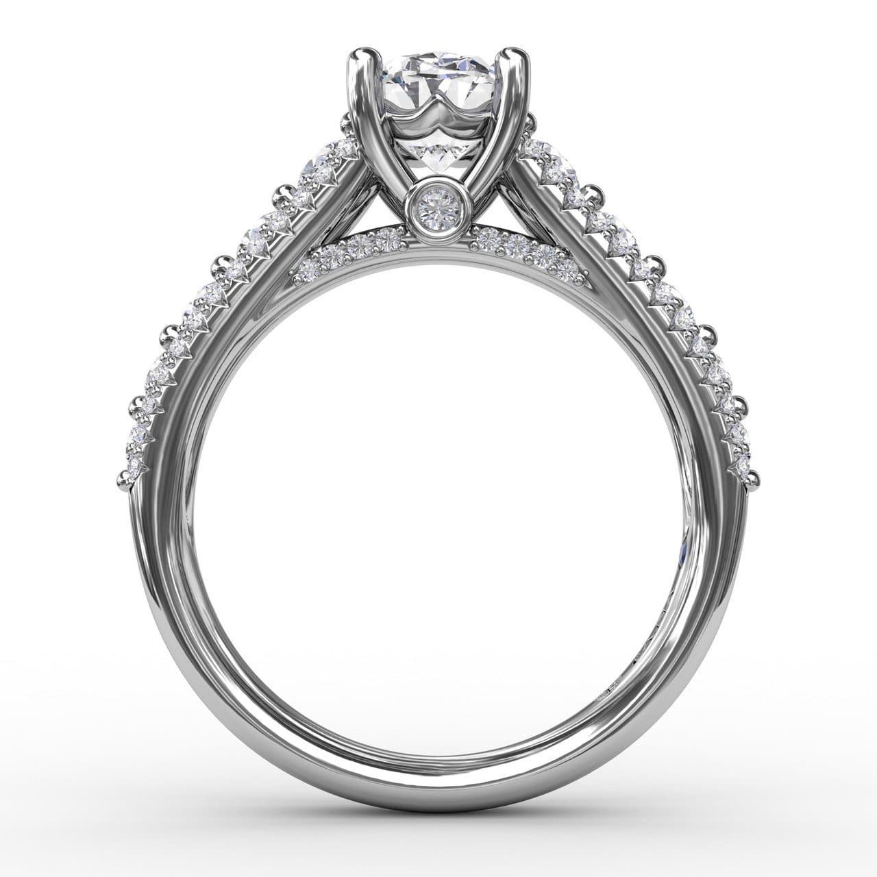 Classic Oval Diamond Solitaire Engagement Ring With Triple-Row Diamond Band (5552774054043) (10221021921473)