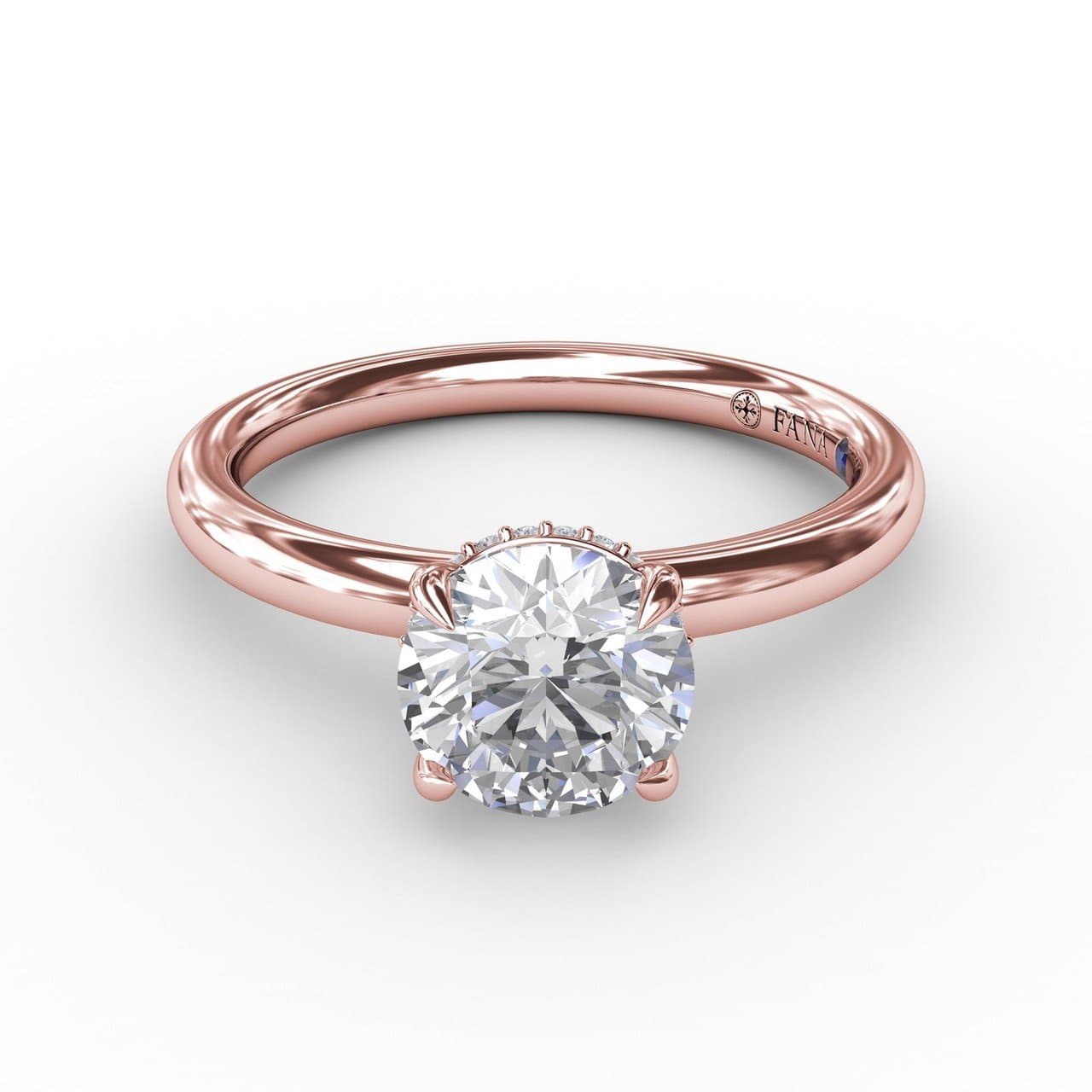 Contemporary Round Diamond Solitaire Engagement Ring With Hidden Pavé Halo (5552787259547) (10221012713665)