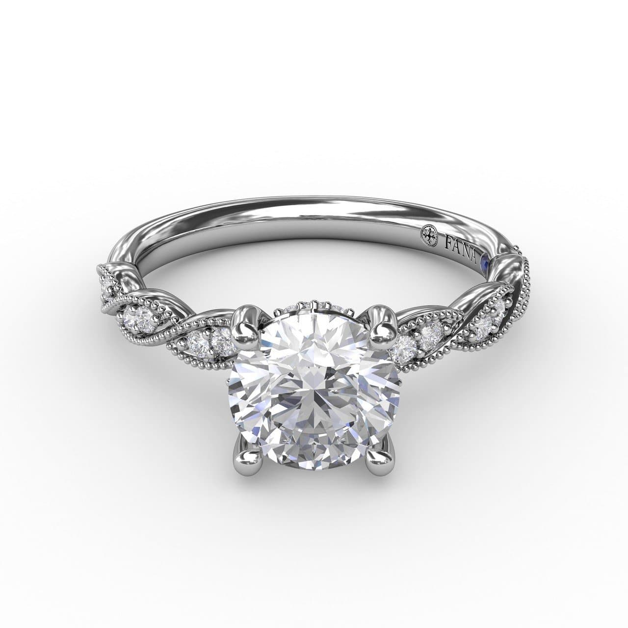 Classic Diamond Solitaire Engagement Ring With Diamond Twist Band (5552774676635) (10221021167809)