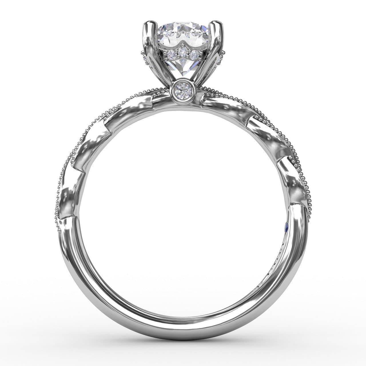 Classic Diamond Solitaire Engagement Ring With Diamond Twist Band (5552774676635) (10221021167809)