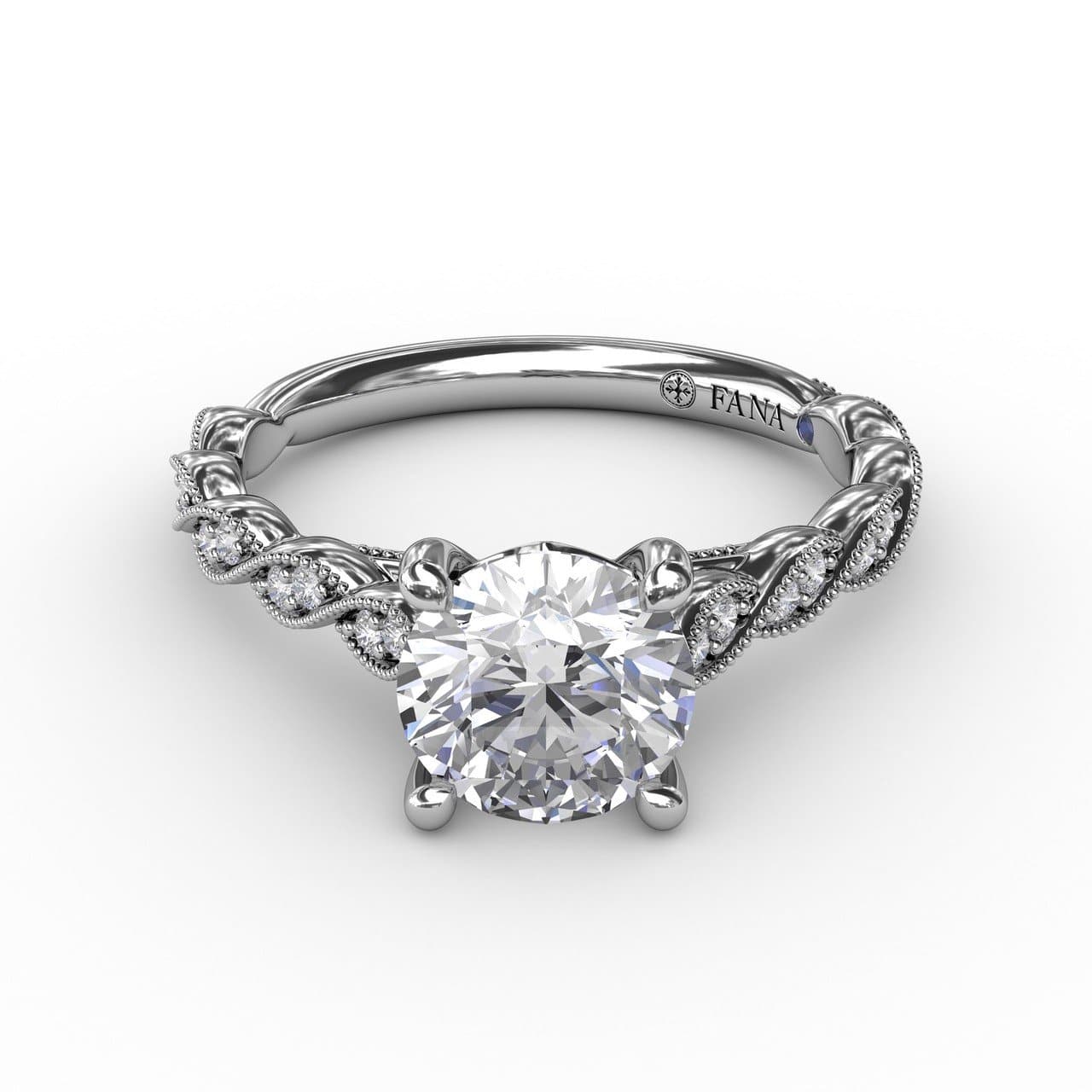 Classic Diamond Solitaire Engagement Ring With Diamond Twist Band (5552774938779) (10221020938433)