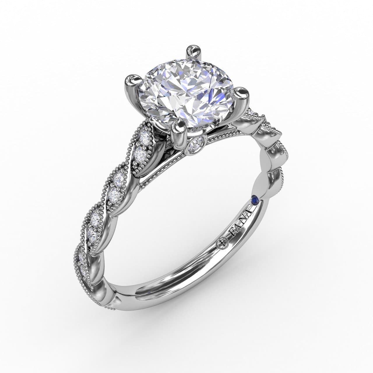 Classic Diamond Solitaire Engagement Ring With Diamond Twist Band (5552774938779) (10221020938433)